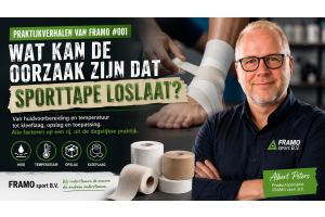Wat kan de oorzaak zijn dat sporttape loslaat volgens Praktijkverhalen van FRAMO