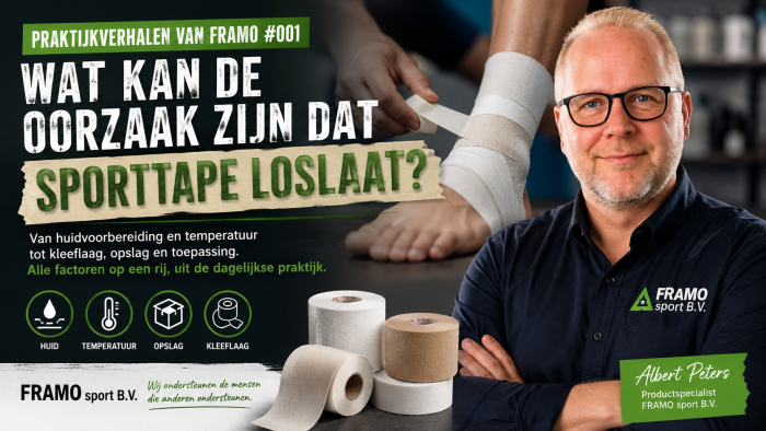 Wat kan de oorzaak zijn dat sporttape loslaat volgens Praktijkverhalen van FRAMO