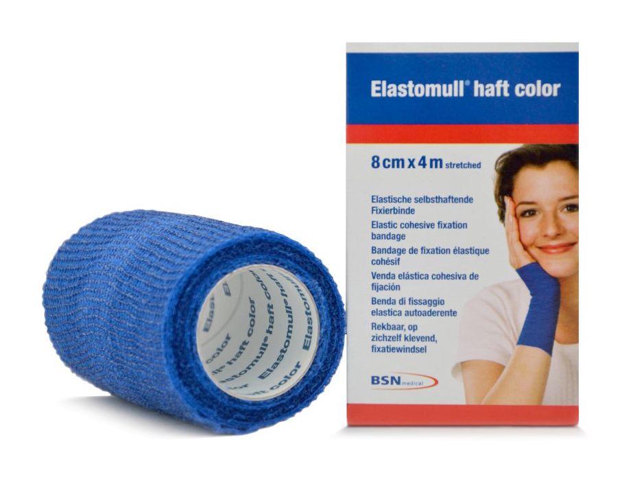 Elastomull Haft 8 cm x 4 meter blauw