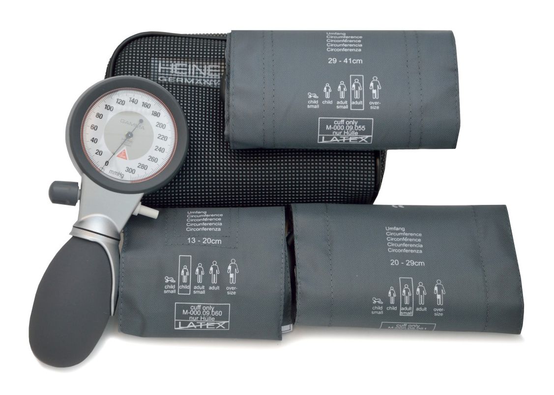 Heine G7 handmatige bloeddrukmeter met kinder, klein volwassen en volwassenen manchet