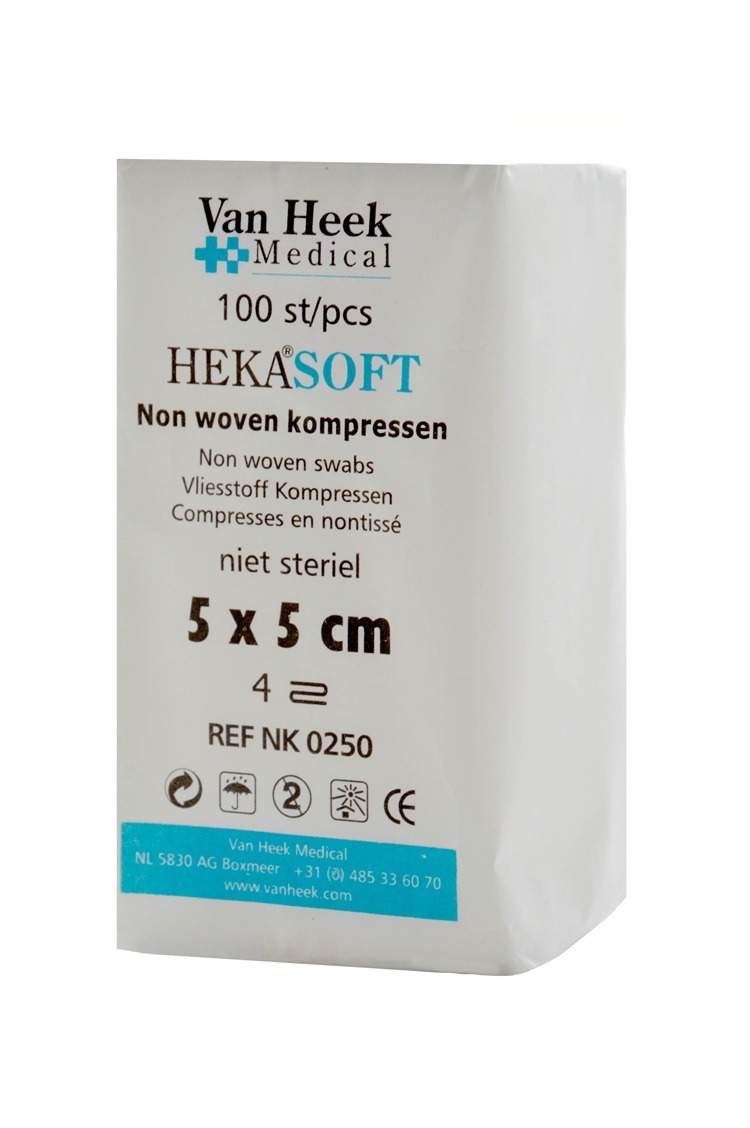 Gaaskompres nonwoven 5 cm x 5 cm à 100 stuks