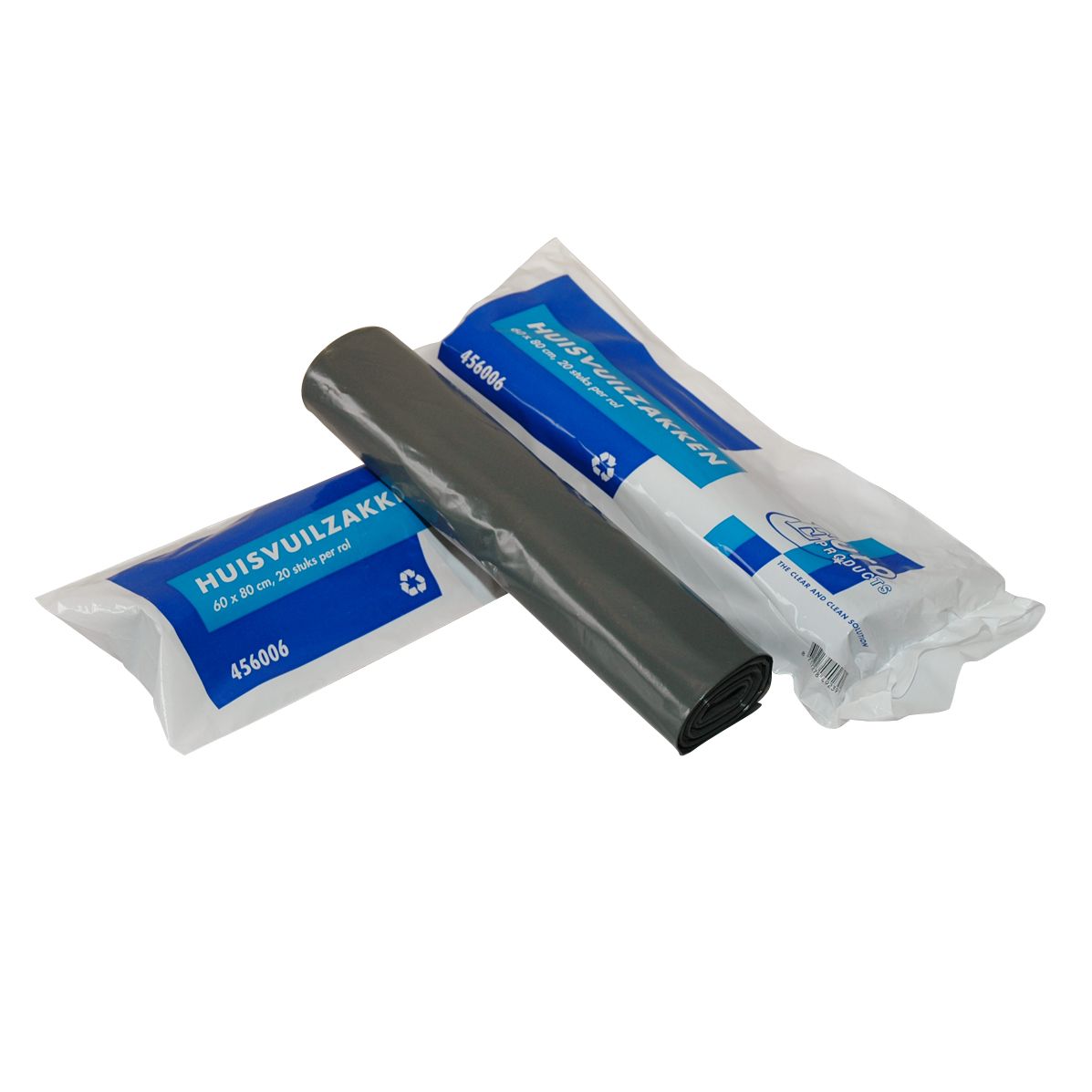 Afvalzak B 61 cm x L 80 cm a 20 stuks dikte 50 mµ grijs