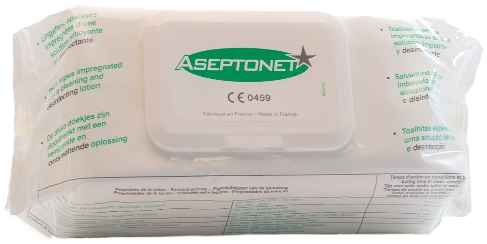 Aseptonet desinfectie doekjes 18 cm x 20 cm