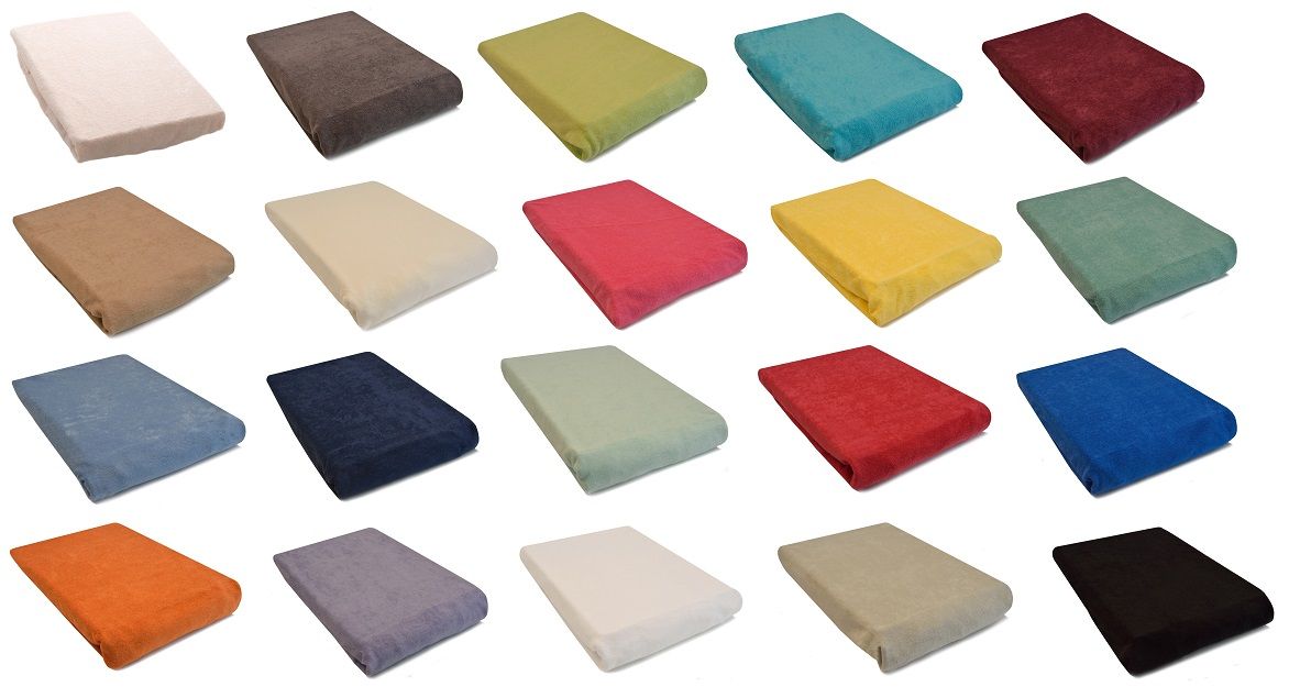 Badstofhoes voor massagetafel en behandelbank zonder uitsparing verkrijgbaar in 23 kleuren