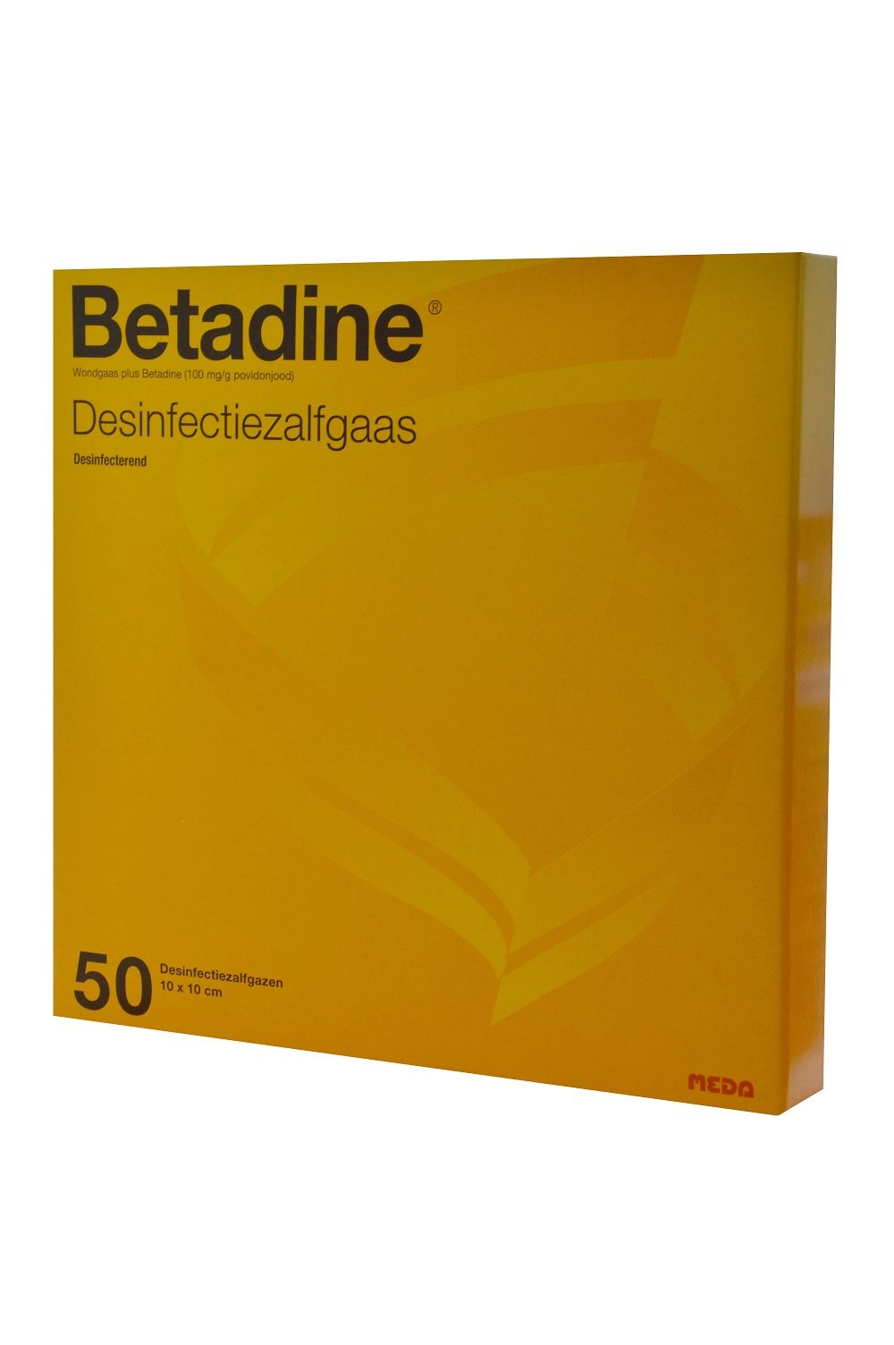 Betadine desinfectie zalfgaas 10 cm x 10 cm per stuk doosje