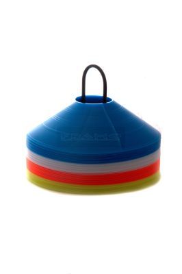 Trainingcones, vloermarkers, markeerschijven set à 40 stuks