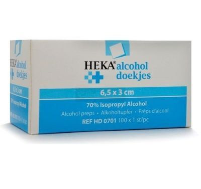 Alcohol desinfectie doekjes 6,5 cm x 3 cm à 100 stuks