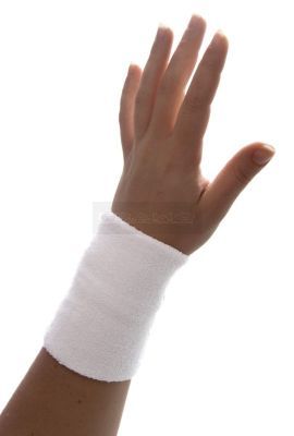 Polsband - zweetbandje 12 cm wit