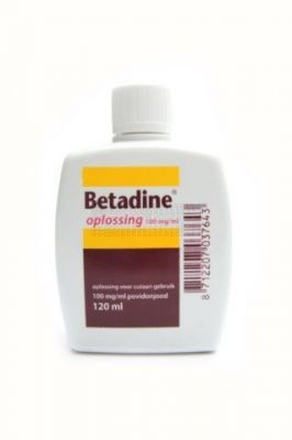 Betadine jodium oplossing 100 mg/ ml povidonjood 120 ml