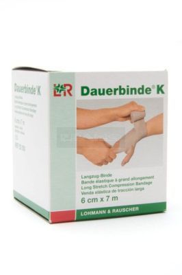 Dauerbinde K Zwaar, lange rek (180%) zwachtel 6 cm x 7 meter