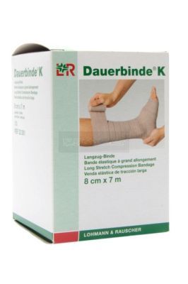 Dauerbinde K Zwaar, lange rek (180%) zwachtel 8 cm x 7 meter