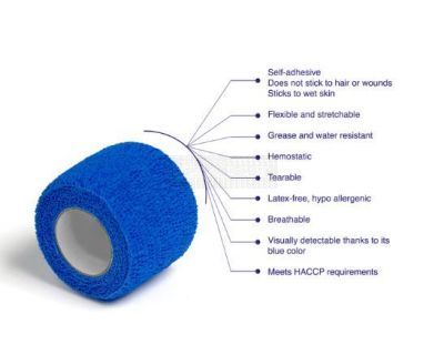 Detectaplast cohesive bandage 5 cm x 4,5 meter blauw