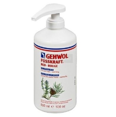 Gehwol fusskraft rood met pomp, verwarmende voetcrème 500 ml