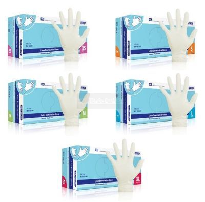 Klinion Latex handschoenen à 10 x 100 stuks poedervrij wit