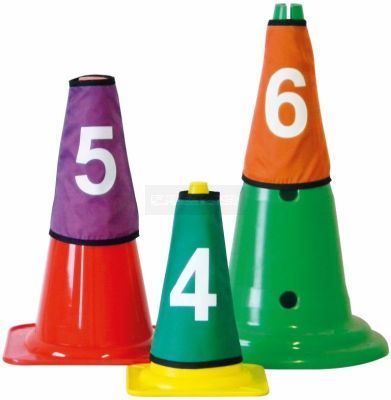 Hoes met nummer voor multi-functionele markeringskegel - pion á 10 stuks