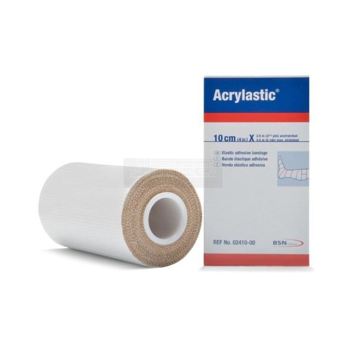 Acrylastic latexvrij 10 cm x 4,5 meter per stuk verpakt