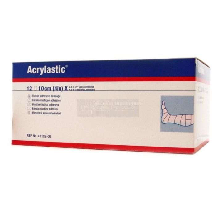 Acrylastic latexvrij 10 cm x 4,5 meter grootverpakking à 12 stuks