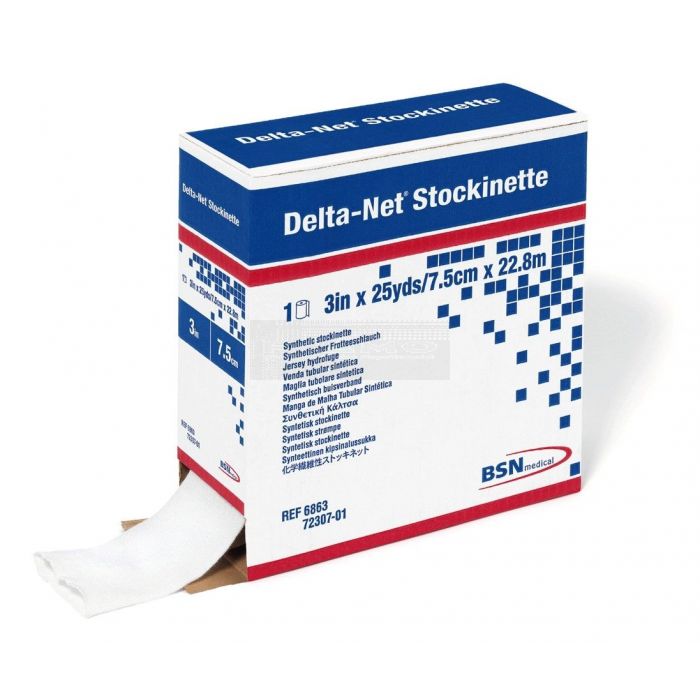 Delta-Net Stockinette synthetisch buisverband 23 meter x 5 cm wit