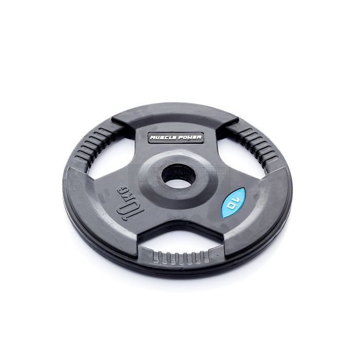 Halterschijf 10 kg rubber zwart - 50 mm per stuk