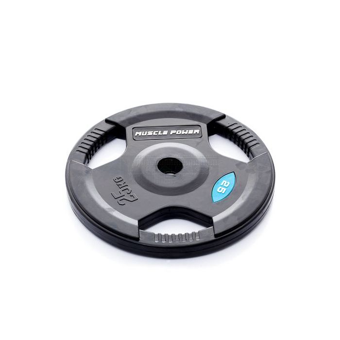 Halterschijf 25 kg rubber zwart - 50 mm per stuk