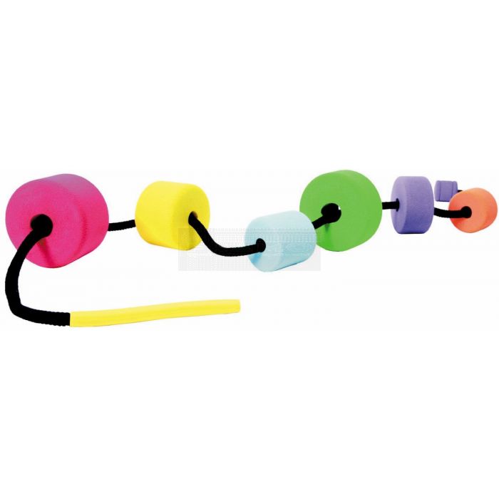 Rijgketting met 6 rubberen foam kralen