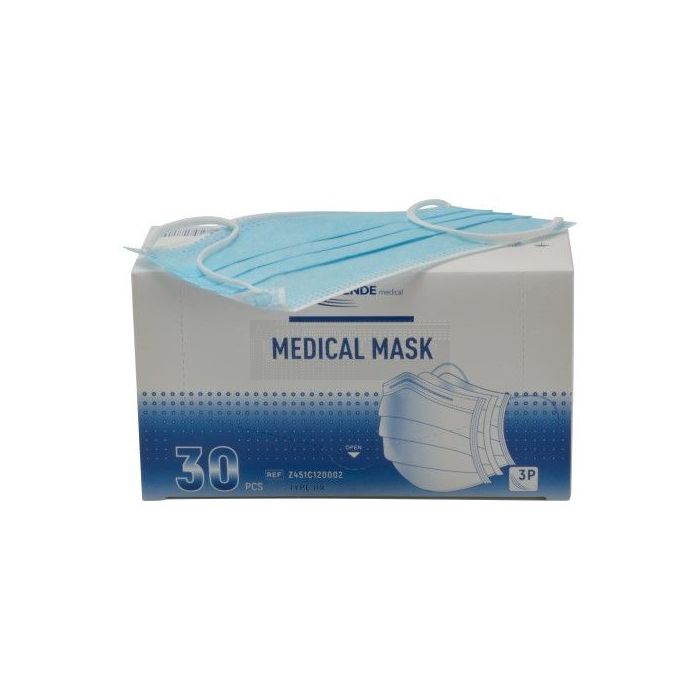 Chirurgisch mondmasker IIR 3-laags ISO-14683 : 2019 à 30 stuks doosje