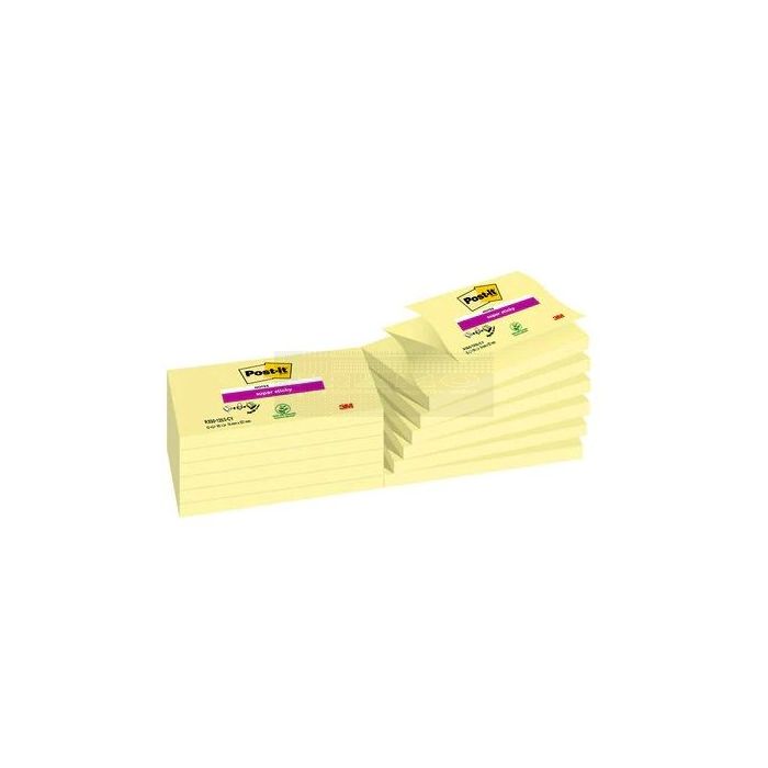 Post-it Z-Notes 76 mm x 127 mm 12 x 90 vel kanarie geel