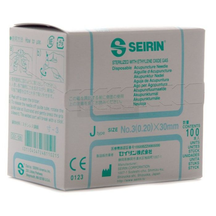 Seirin naalden type J 0,20 mm x 30 mm à 100 stuks