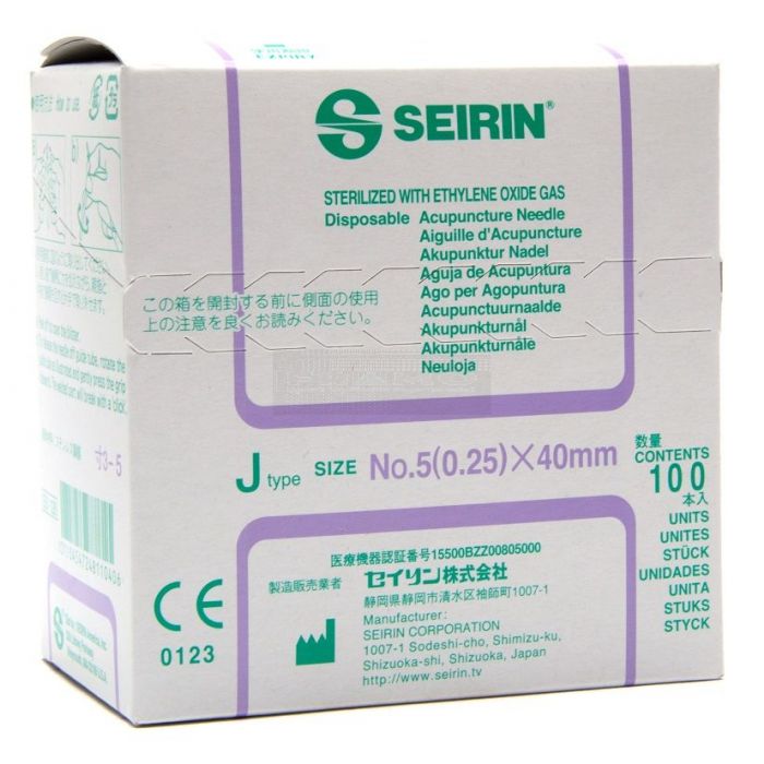 Seirin naalden type J 0,25 mm x 40 mm à 100 stuks