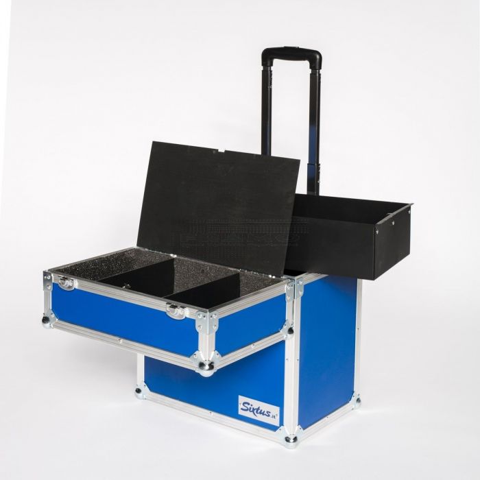 Sixtus Flightcase "Bag" met trolley 41 cm x 26,5 cm x 46 cm geopend
