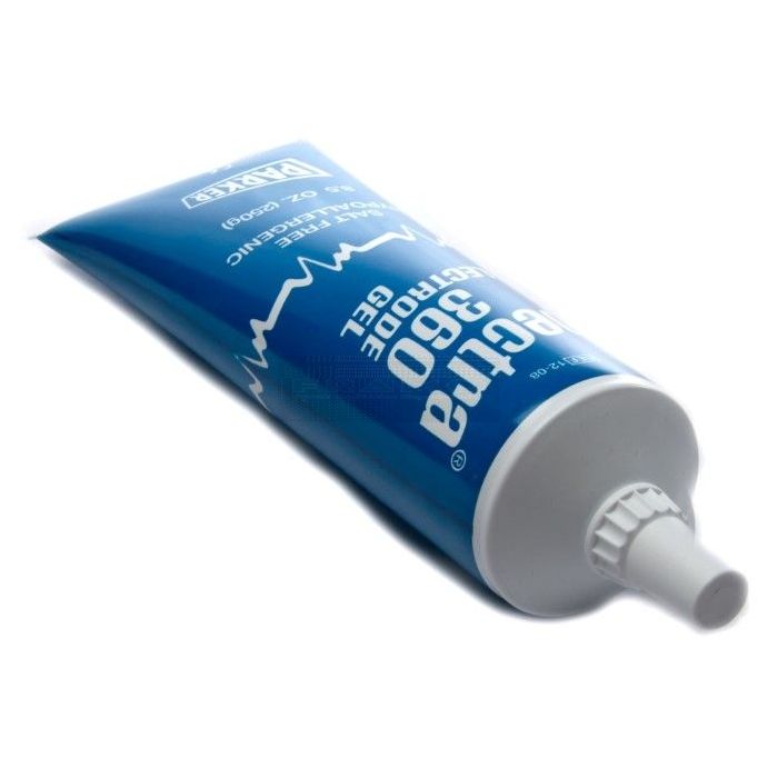 Spectra 360 zout- en chloride-vrije electrode gel tube à 250 gram. De enige zout- en chloride-vrije elektrisch geleidende contactgel, geschikt voor alle elektromedische procedures, met uitzondering van defibrillatie.  De zout-vrije eigenschappen maken de 