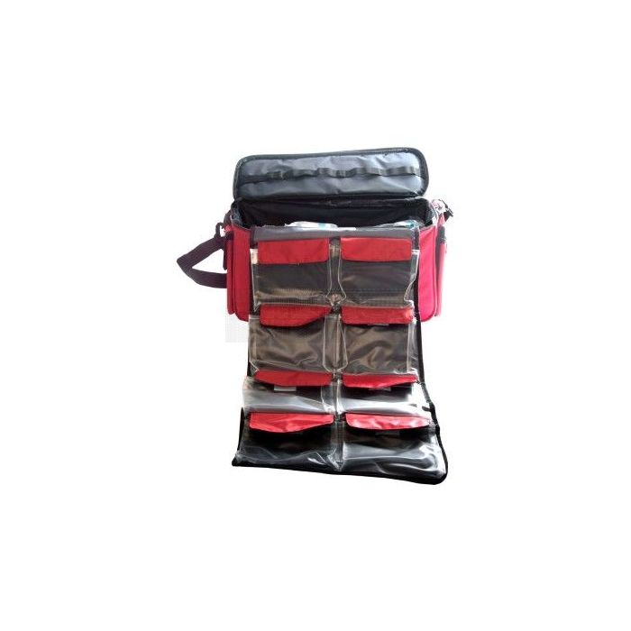 EHBO sporttas voor sport- en evenementenvulling (leeg) open gerold