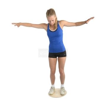 Oefentol balanstol wiebeltol evenwichtstol hout Ø 35 cm onderzijde