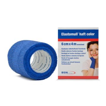 Elastomull Haft 6 cm x 4 meter blauw