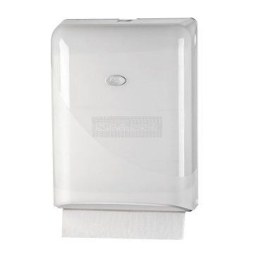 Pearl White handdoek dispenser - Interfold, Z-fold