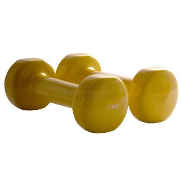 Vinyl dumbells 1 kg per paar groen