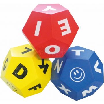 Dobbelsteen onderwijs met letters à 3 stuks