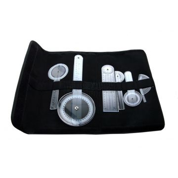 Saehan plastic goniometerset à 6 stuks in etui open