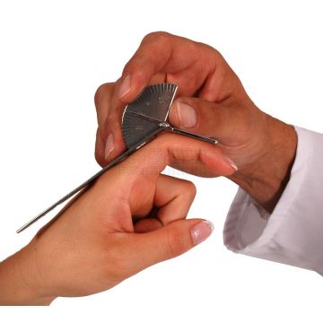 Goniometer voor vingers tot 180° schaalverdeling per 5° rvs uitvoering