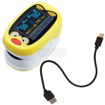 Saturatiemeter kind oplaadbaar – vingerpulse oximeter junior met OLED scherm