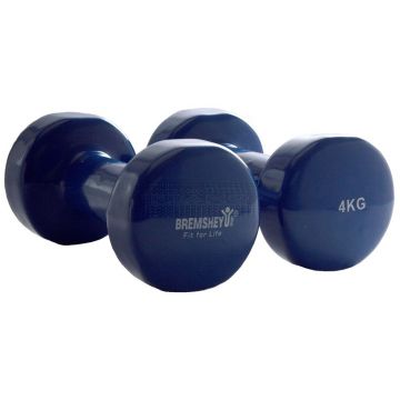 Vinyl dumbells 4 kg per paar blauw