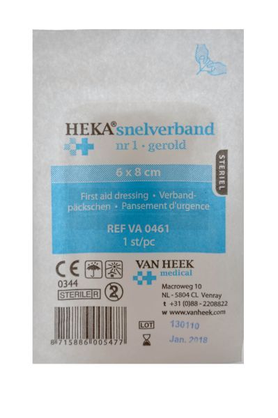 Snelverband steriel Nr.1 6 cm x 8 cm gerold model
