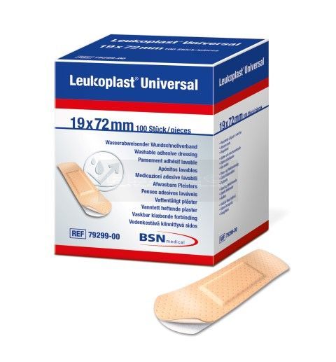 Leukoplast universal wondpleister strips 19 mm x 72 mm à 100 stuks