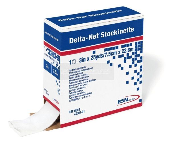 Delta-Net Stockinette synthetisch buisverband 23 meter x 20 cm wit