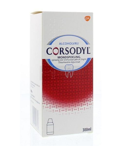 Corsodyl mondspoeling chloorhexidine 2 mg/ml flacon à 300 ml