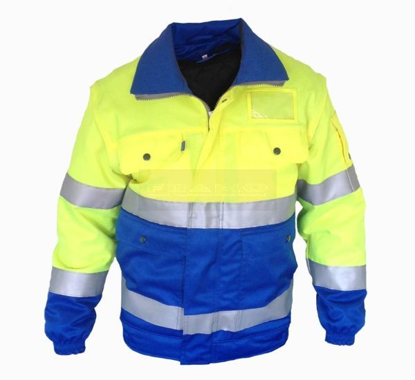 EHBO-Pilotjack-geel-blauw-met-reflecterende-striping-FRAMO-Voorzijde