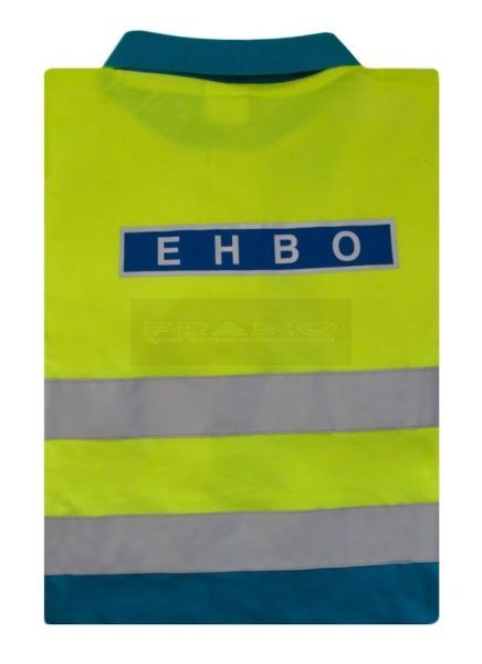 EHBO Poloshirt met striping Geel-Blauw 