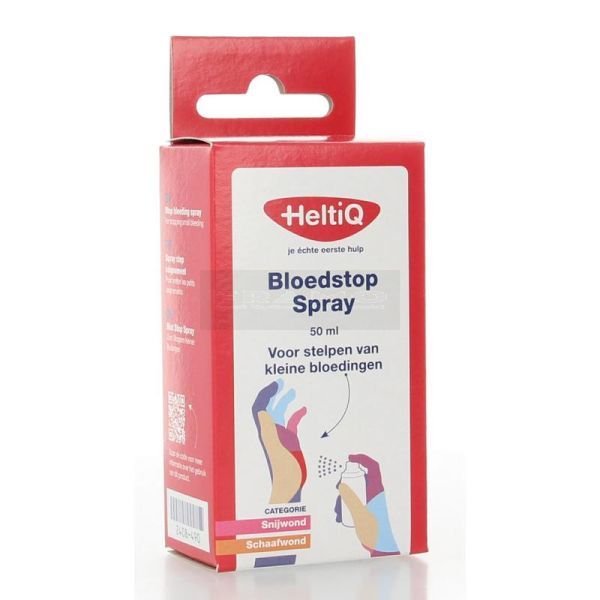 HeltiQ bloedStop spray 50 ml voor behandeling van snij- en schaafwonden