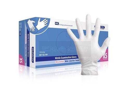 Klinion Nitrile ultra comfort handschoen wit à 150 stuks poedervrij-X-Small