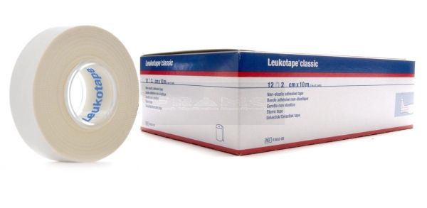 Leukotape classic sporttape 2 cm x 10 meter doos à 12 stuks wit